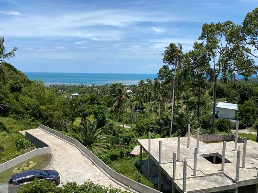 637 sqm of Fine Sea View Land with Villa Structure, Lamai